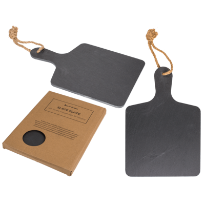 Slate plate with handle & jute rope for hanging,