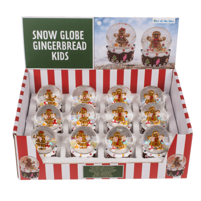 Snow globe, gingerbread children, on socket,