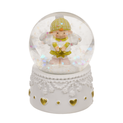 Snow globe, winter angel, on socket,