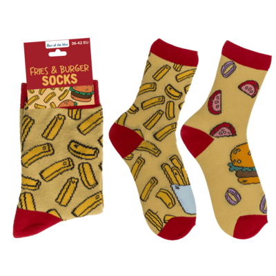 Socks, Fries & Burger, size 36-42,