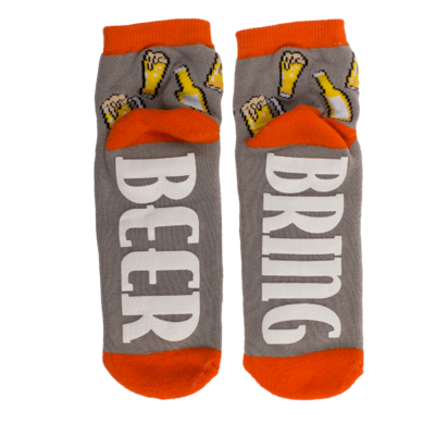 Socks, with ABS sole, Bring Beer, one size,