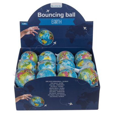 Soft-Springball, Globus, ca. 7,5 cm,