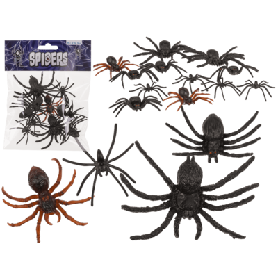 Spiders, set of 12 pcs. per polybag