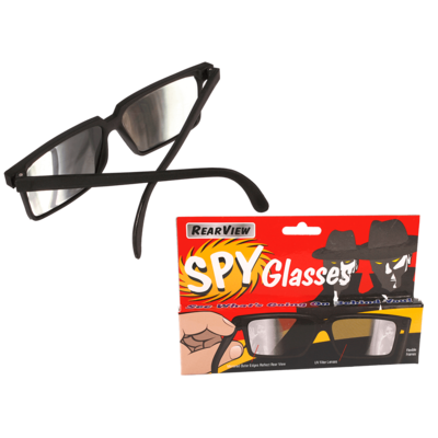 Spionagebrille mit Seitenspiegel im Bügel,
