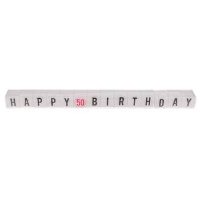 Square candles with letter, Happy 50 Birthday,