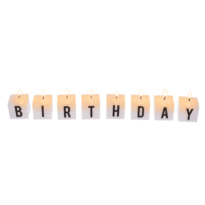 Square candles with letter, Happy 50 Birthday,