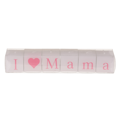 Square candles with letters, I love Mama,