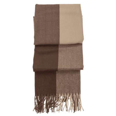 Square patterned scarf with frings, 65 x 180 cm