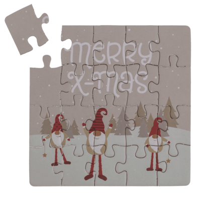 Square shape gift card, puzzle, X-Mas,