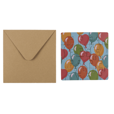 Square shaped gift card, puzzle, Birthday,