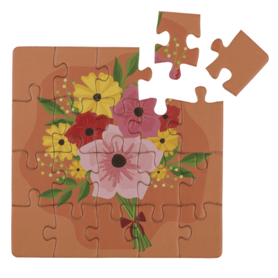 Square shaped gift card, puzzle, Birthday,