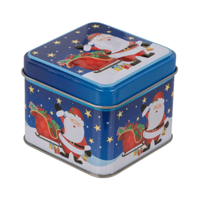 Square tin box, Chrismtas,