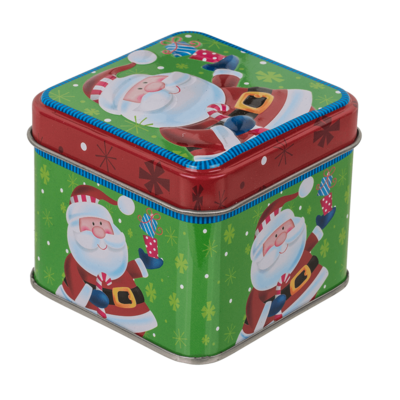 Square tin box, Chrismtas,