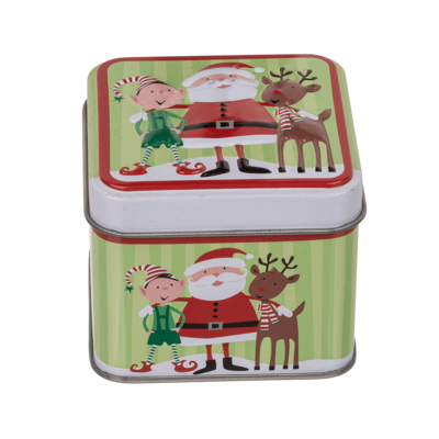 Square tin box, Chrismtas,