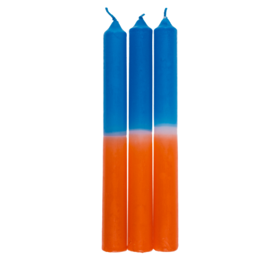 Stabkerze mit Farbverlauf, orange/blau
