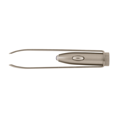 Stainless steel tweezer with LED (incl. batteries)