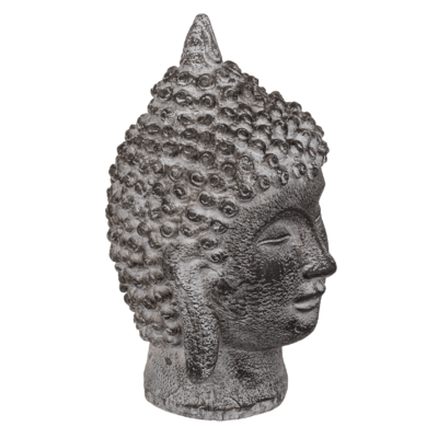 Statuette en polyrésine, Tête de Bouddha,