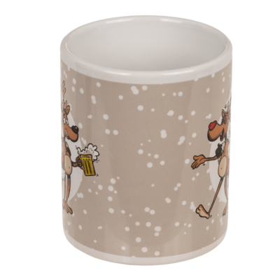 Stoneware Mug, Crazy Santa, ca. 9,5 x 8 cm,