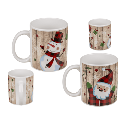 Stoneware mug with christmas decoration,