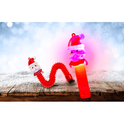 Stretch tube, Santa, with LED, incl. 3 x LR41