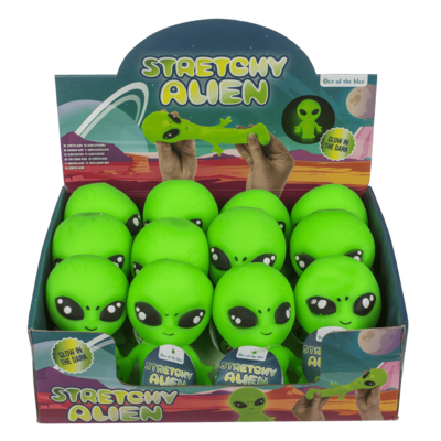 Stretchy Alien, Glow in the Dark, 8 x 12 x 6 cm,