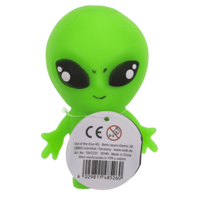 Stretchy Alien, Glow in the Dark, 8 x 12 x 6 cm,