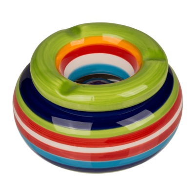 Sturmaschenbecher Stripes ca. 11x6cm aus Keramik 4-farbig sortiert VE 4  Stück
