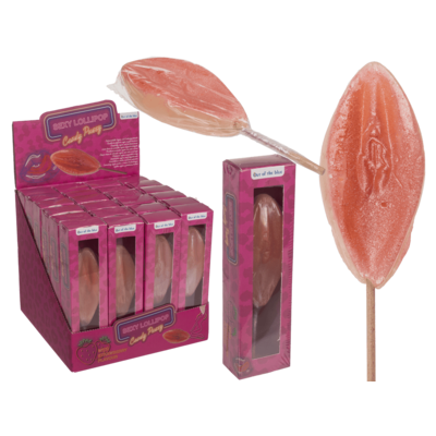 Süßwarenlolli, Vagina, mit Erdbeergeschmack,
