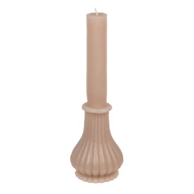 Taper candle with wax base, classic chic,