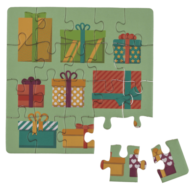 Tarjeta regalo cuadrada, puzzle