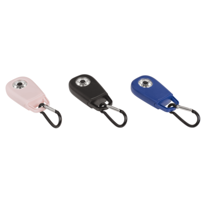 Taschenalarm mit LED & Karabinerhaken,