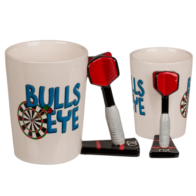 Taza con asa de dardo, Bulls Eye,