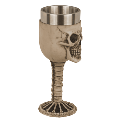 Taza de acero, Calavera con acero fino inserto,