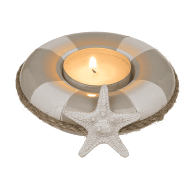 Tea light holder, Floating ring with sea star,