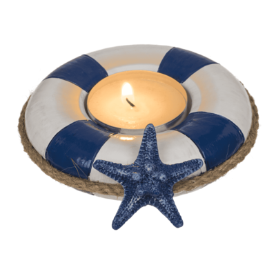 Tea light holder, Floating ring with sea star,