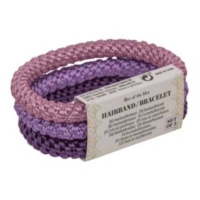 Textile hairband/bracelet, Purpls Shades,