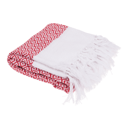 Tissu Fouta hamam prime rouge/blanc (pour sauna