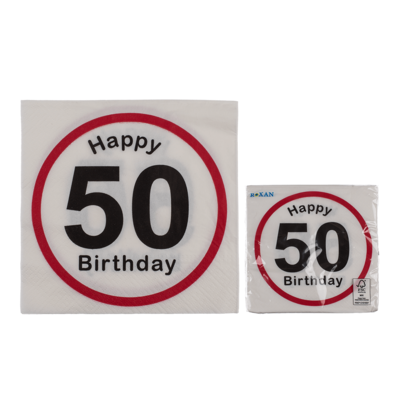 Tovaglioli di carta, Happy Birthday - 50,