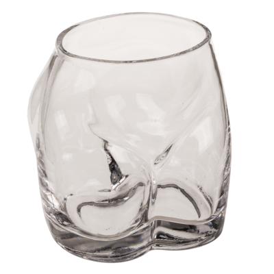 Trinkglas, Hoch den Hintern, ca. 7 x 5 x 9 cm,