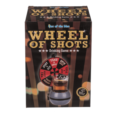 Trinkspiel, Wheel of Shots, mit Shooter-Glas &