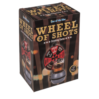 Trinkspiel, Wheel of Shots, mit Shooter-Glas &