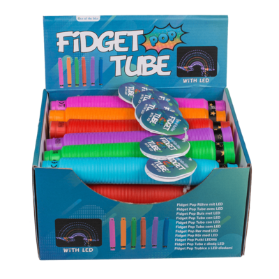 Tubo Fidget Pop con LED, circa 20 cm,