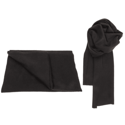 Uni coloured scarf, black, 30 x 170 cm,
