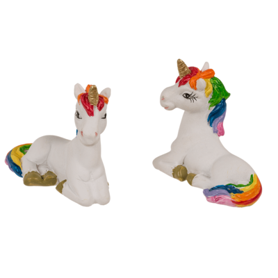 Unicorn, in rainbow paper bag,