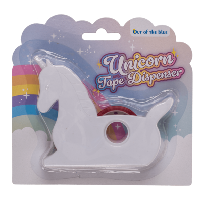 Unicorn Tape Dispenser, with Rainbow tape,