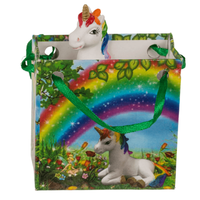 Unicornio, en bolsa de papel arco iris