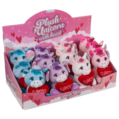 Unicorno di peluche, con cuore