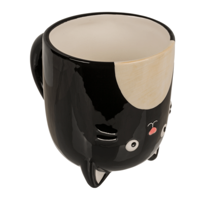 Upside Down Mug, Cat, ca. 12 x 14 cm, dolomite,