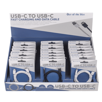 USB-C to USB-C fast charging and data cable, 1 m.,