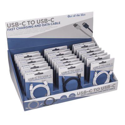 USB-C to USB-C fast charging and data cable, 1 m.,
